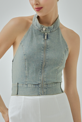 Kamie Denim Halter Top
